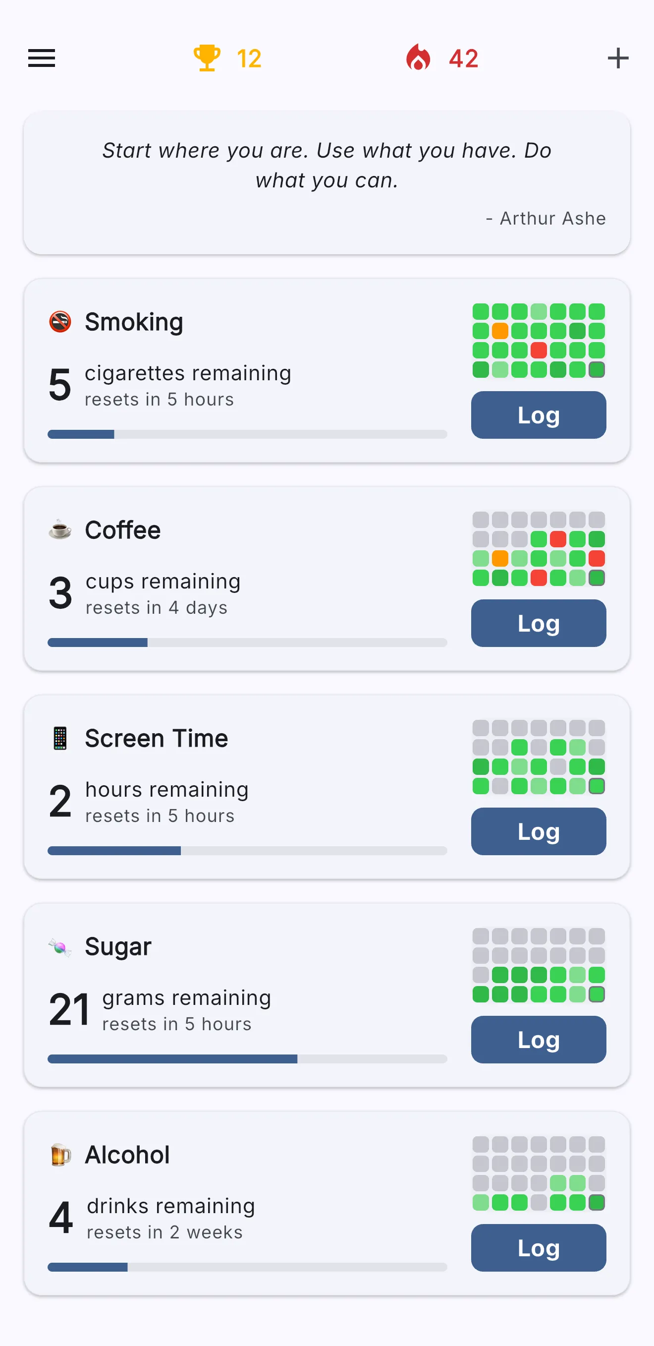 Compose App showing journal entries