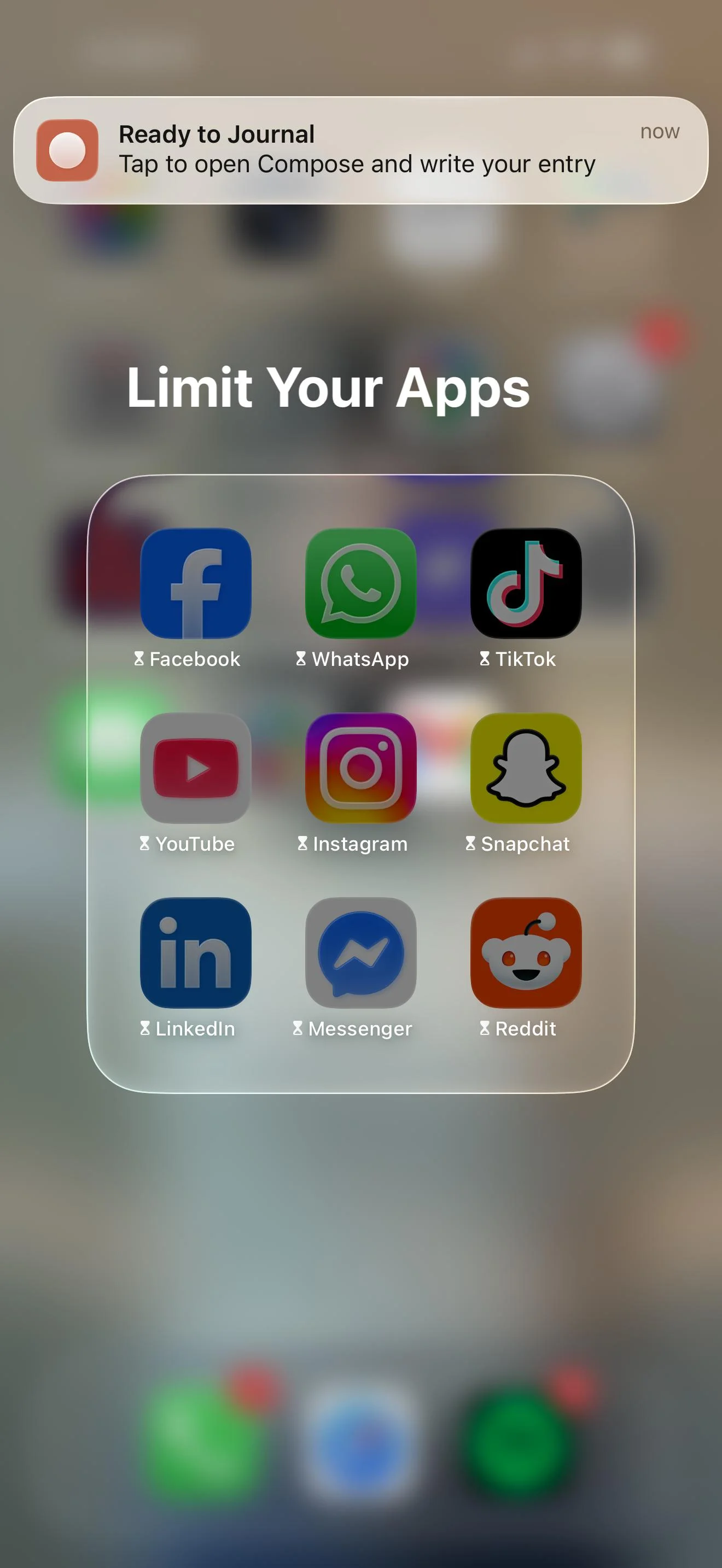 Compose nudge to journal when app is blocked